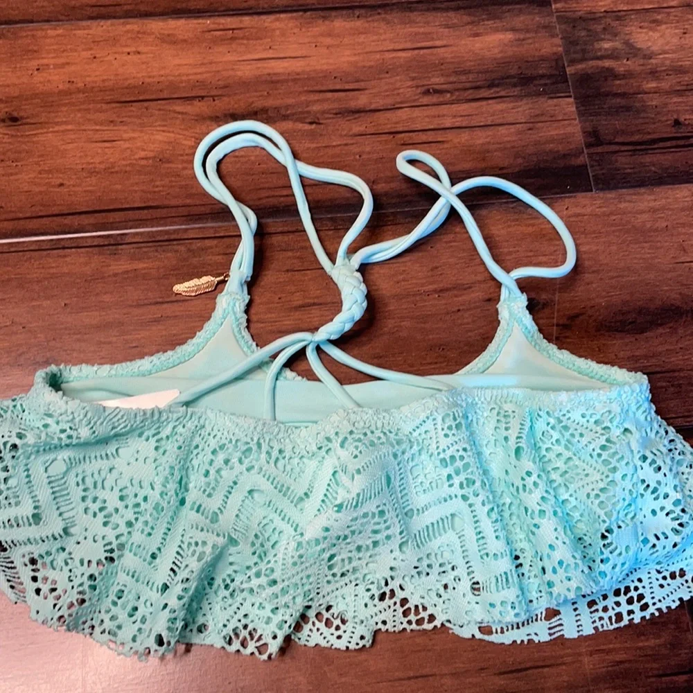 H&M teal bikini size 8-10y crochet style boho‎